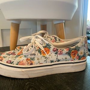 Floral Vans Shoes in excellent condition.